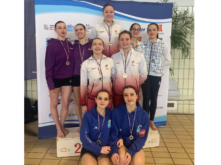 podium equipe natation synchro N2 Junior 25 mars 2023